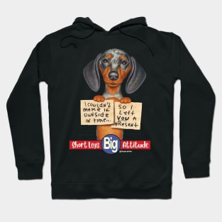 Dappled Dachshund with Two Signs Hoodie